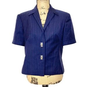 Escada Short Sleeve Wool Blazer